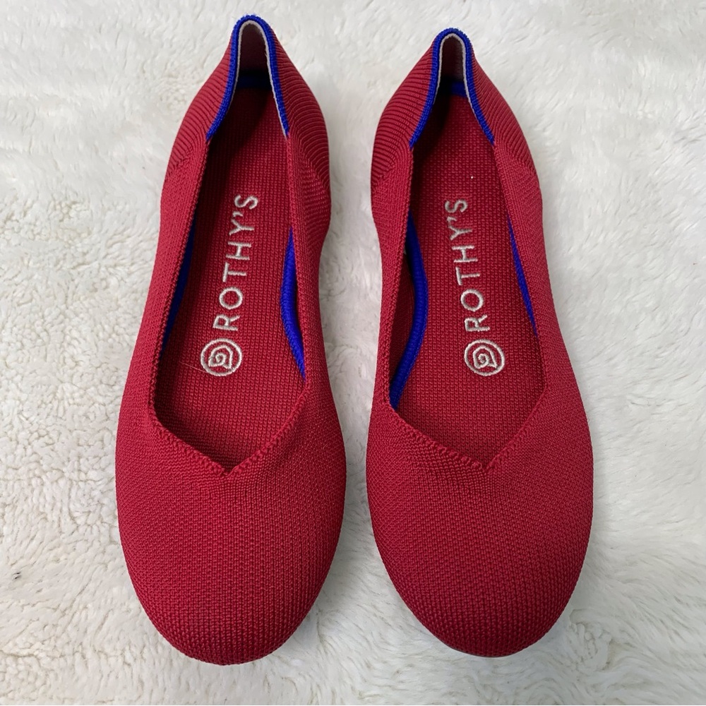 Rothy's Women's Scooter Red Round Toe Ballet Flats Size 5.5